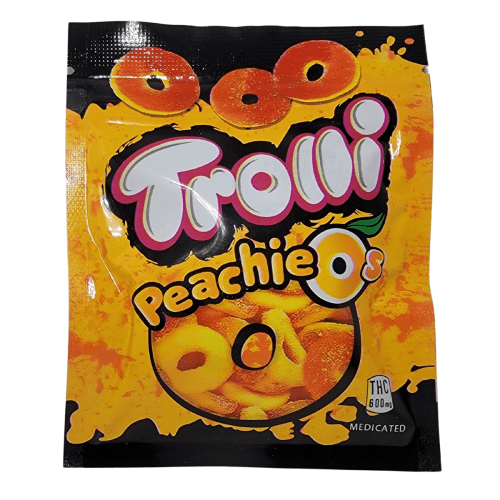 Trolli Gummies - Peach Rings 600mg Trolli THC Gummies - Sour Peach Rings- 600mg